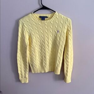 Ralph Lauren Light Yellow Kids Cable Sweater